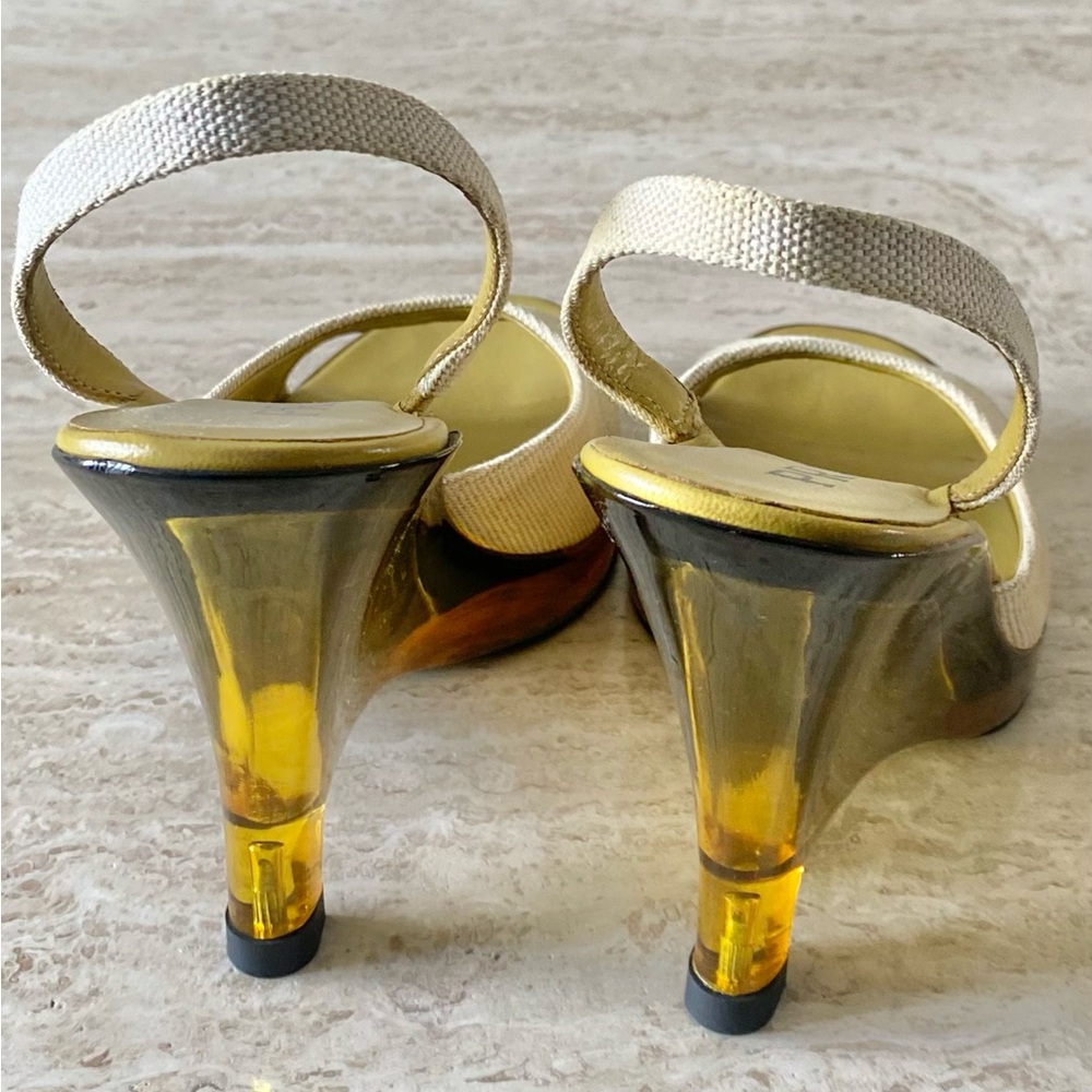 Vintage Prada Slingback Lucite Wedge Sandals Heels - Picture 9 of 11